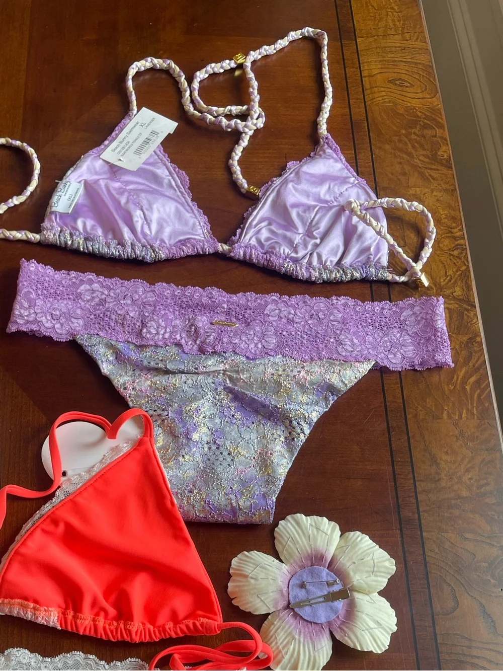 NWT beach bunny coverup size M and matching bikini set size XL - Picture 15 of 16